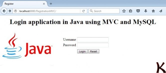Login application in Java using MVC and MySQL database