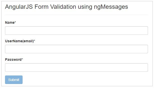 Form Validation in AngularJS with ngMessages