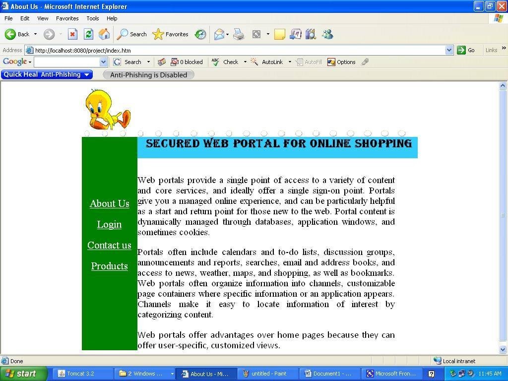 Secured webportal for online shopping - Krazytech