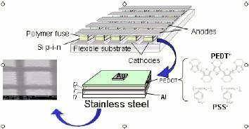 polymer fuse, pedot, stainless steel Figure showing polymer fuse, pedot, stainless steel